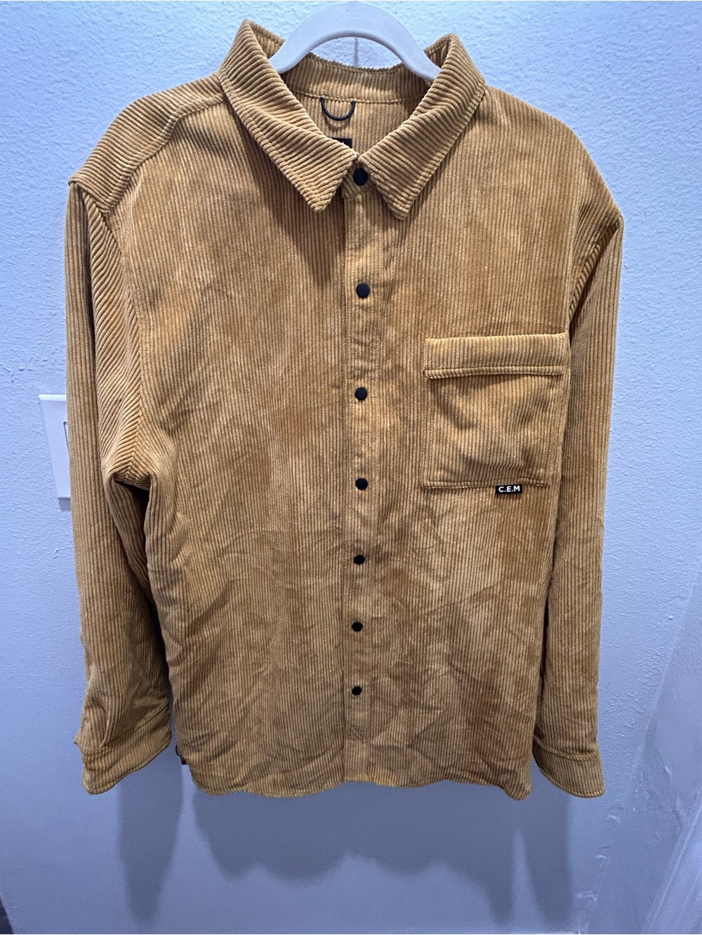 Men's Corduroy Shirt Jacket in Camel Tan -